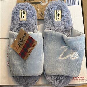 Luxe Women's Light Blue Memory Foam Slippers